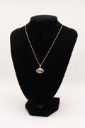 10K Yellow Gold Italian Chain with evil eye pendant 2.77g/16in