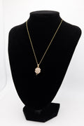 10K Yellow Gold Italian Chain with four leaf clover pendant 2.21g/16in