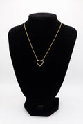 14K Yellow Gold Italian Chain with black heart pendant 2.84g/17in