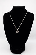10K Yellow Gold dipped in White Rodium Italian Franco Chain with Butterfly pendant- 3.81g/22in