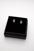 .25CT Natural Pear and Baguette Diamond white 10K gold Stud earrings