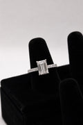 2.08 CT Emerald Cut IGI Certified VS1 D Color Lab Diamond Engagement Ring 10K White Gold - 2.14 CTW Size 6.5 IGI Certified