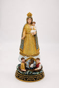14K Caridad Del Cobre Pendant w/3.7 CT Yellow and Blue VVS2 LAB Diamonds and Enamel