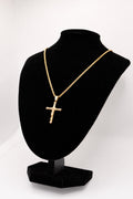 14K Yellow Solid Italian Gold Rope Chain with 14kt Cross pendant - 2mm/20inches/12.97g